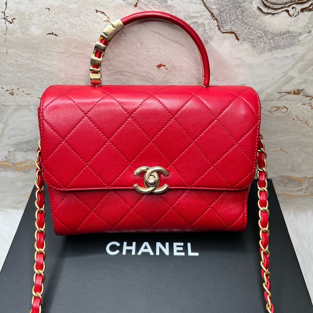 🔥 SOLD #026610CT Chanel Pearl Top Handle Bag